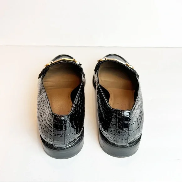 ASOS Vegan Mock Croc Gold Hardware Slip On Oxford Loafers Women’s UK 5 / US 7.5 - Picture 6 of 16